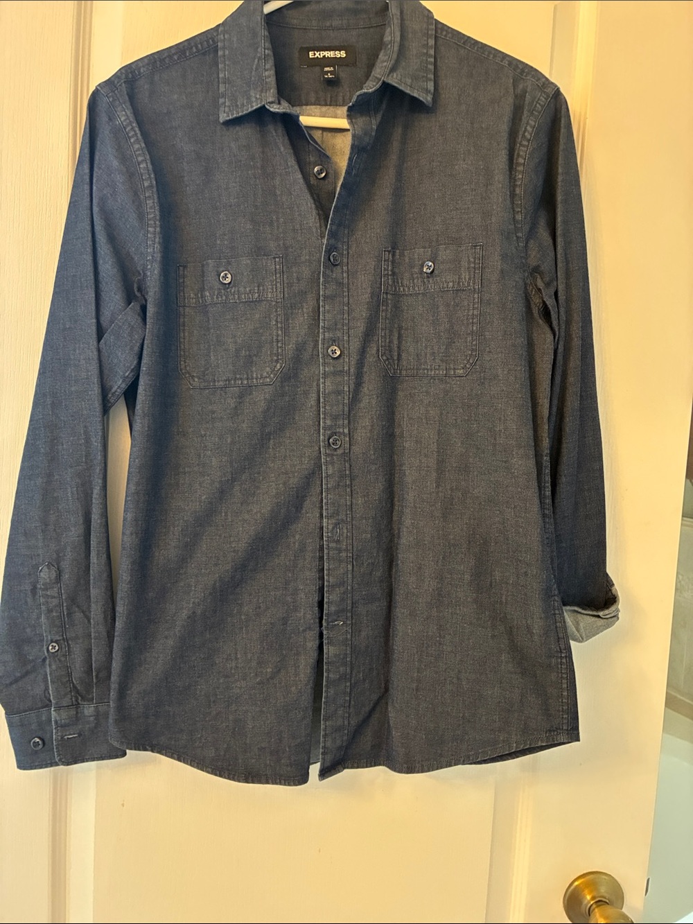 Express Men's Indigo Chambray Button-Down Shirt